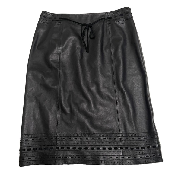 Oscar de la Renta Dresses & Skirts - 💙💖 Vintage Oscar de la Renta Black Leather Skirt